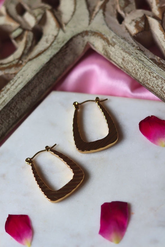 Glittery Gold Layered Drop Earrings handmade in India