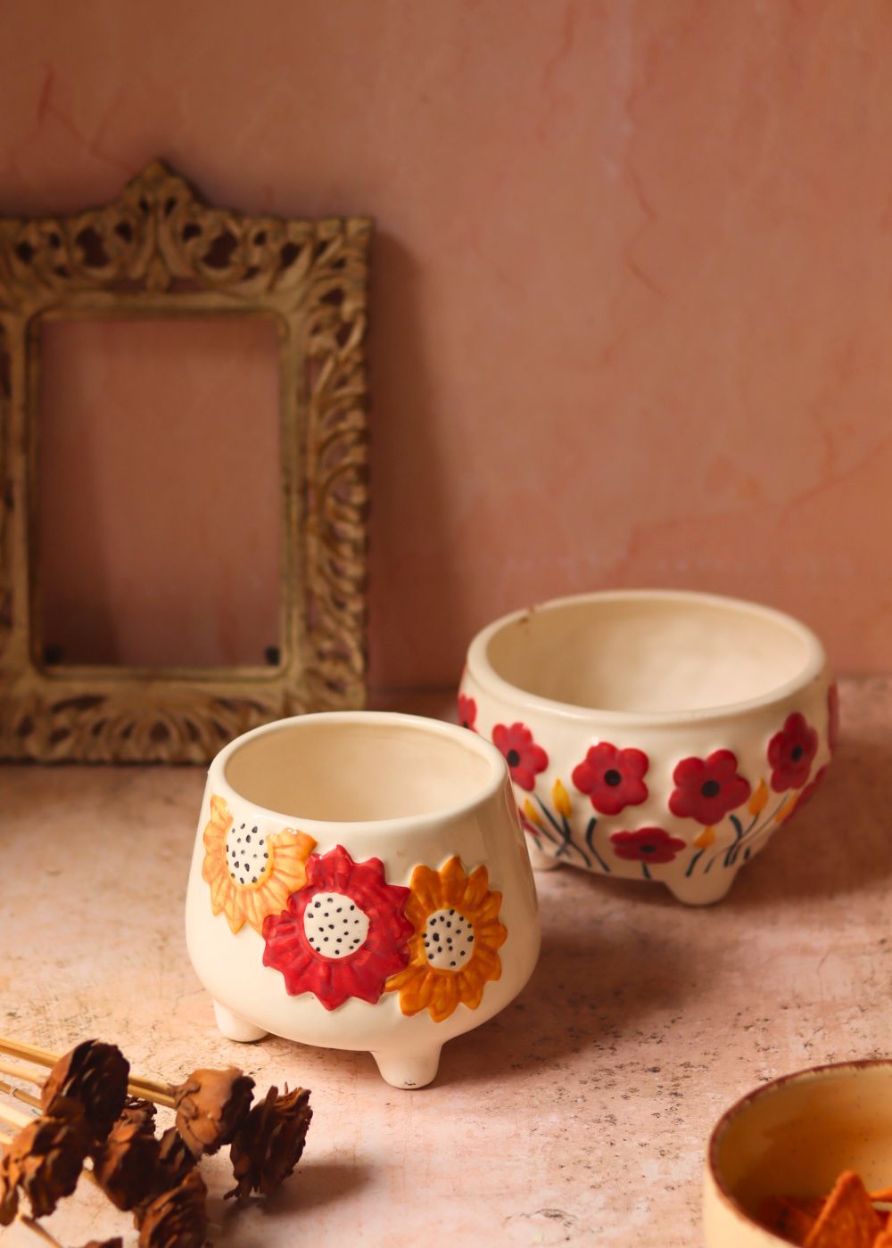 Poppy Fields & Flower Bliss Planter handmade in India