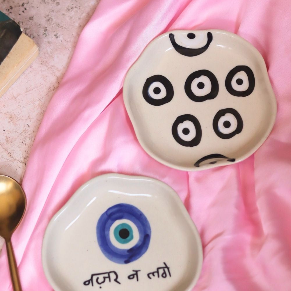 Nazar & Evil Eye Handmade Dessert Plate made by ceramic