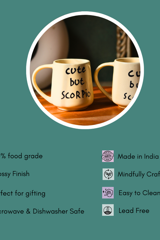 cute but scorpio mug with details