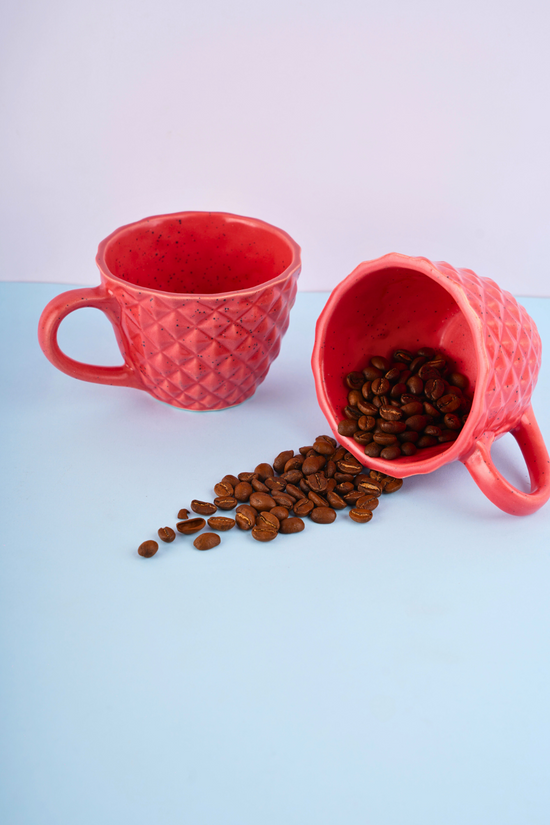 red diamond mug handmade in india