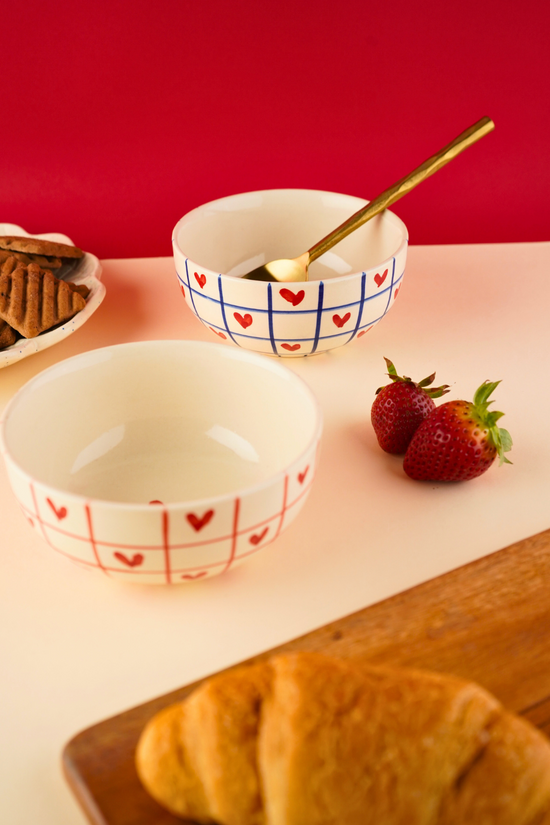 handmade his & her heart bowls set of two combo
