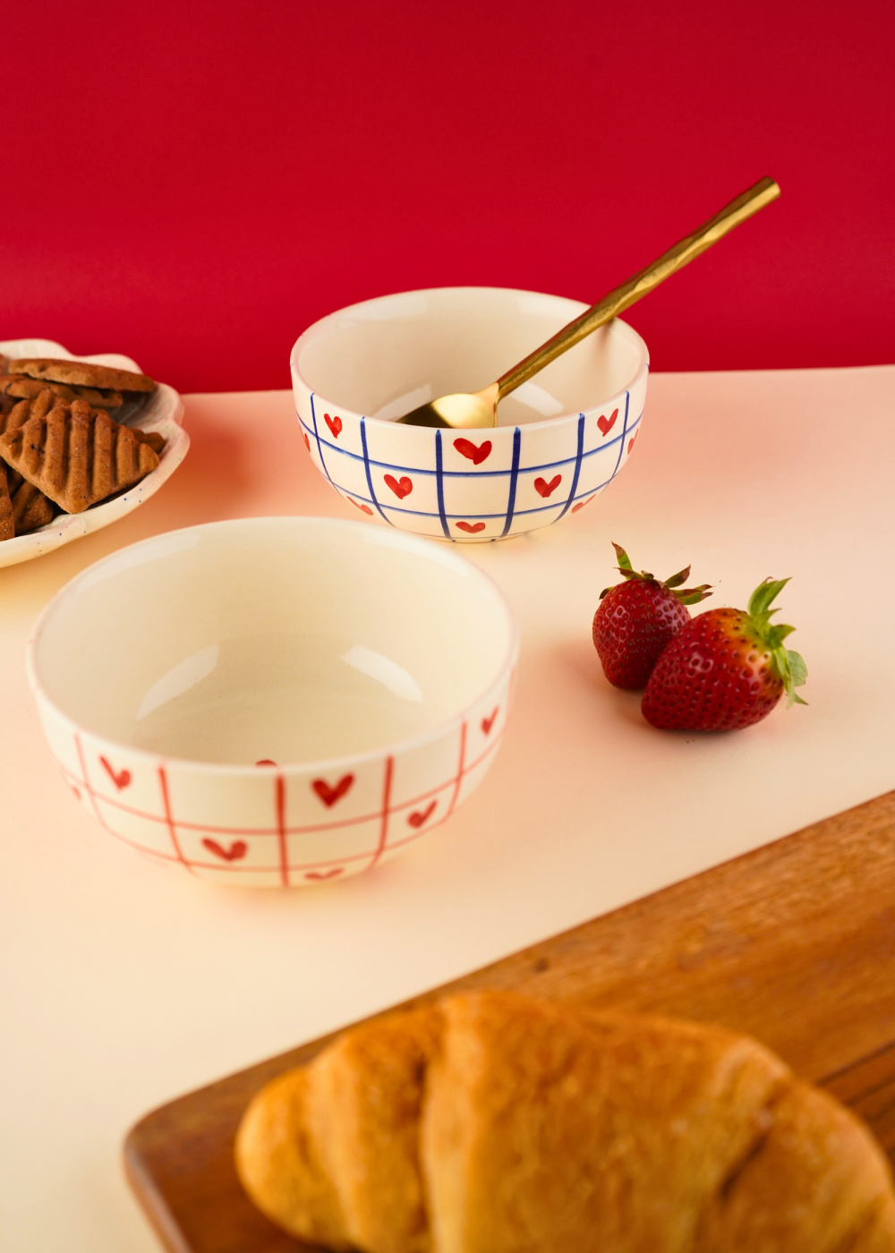 handmade his & her heart bowls set of two combo