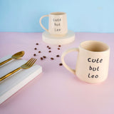 cute but leo mug made by ceramic 