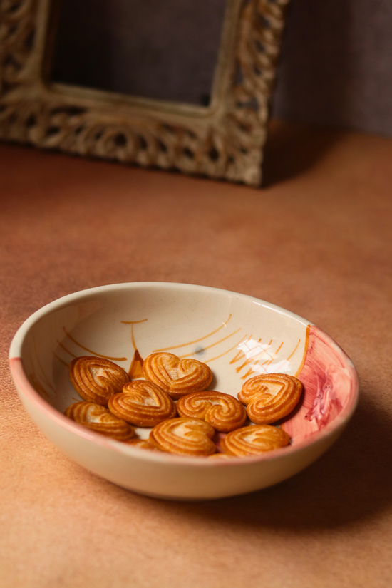 ceramic bowl with biscuits