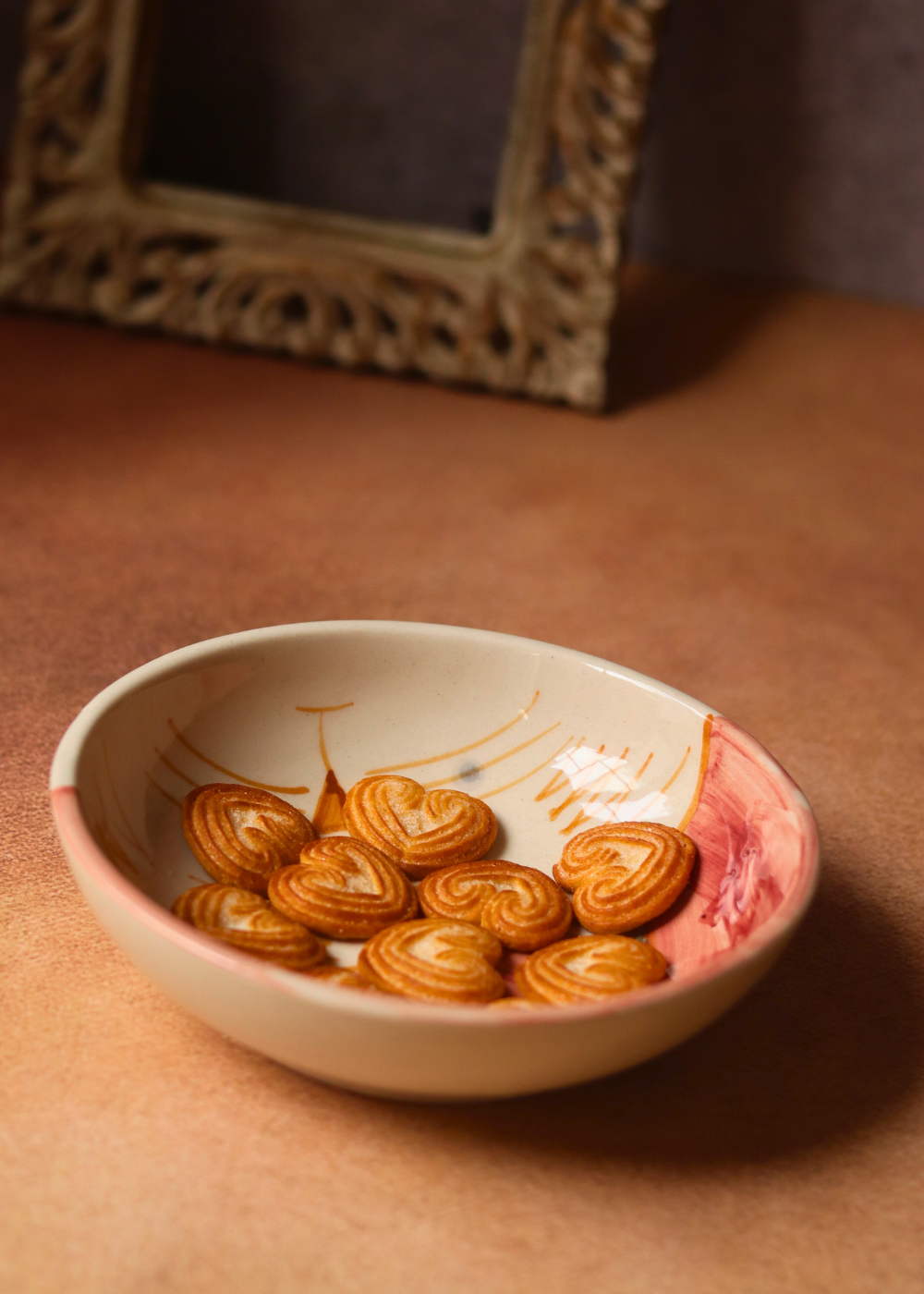 ceramic bowl with biscuits