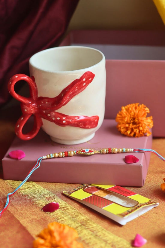 handmade Pinteresty Bow Mug Rakhi Gift Box