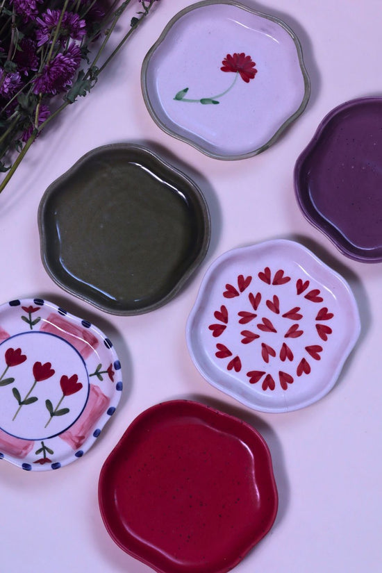 Set of 6 HandPainted & Neutrals Handmade Dessert Plate (for the price of 5) with premium quality material
