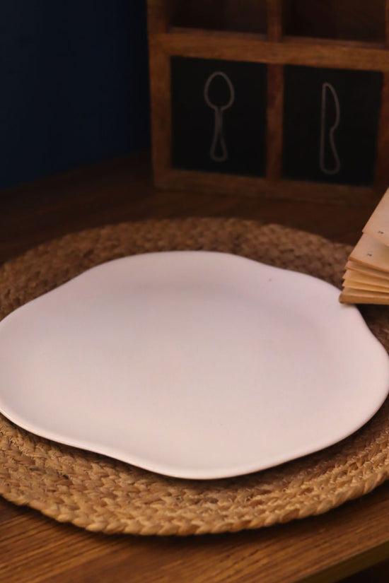 Asymmetric Platter made by ceramic