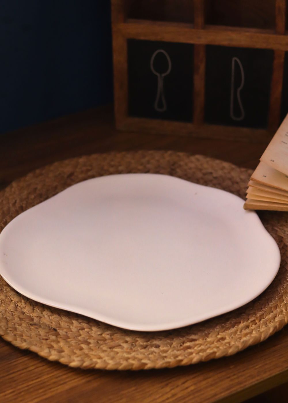 Asymmetric Platter made by ceramic