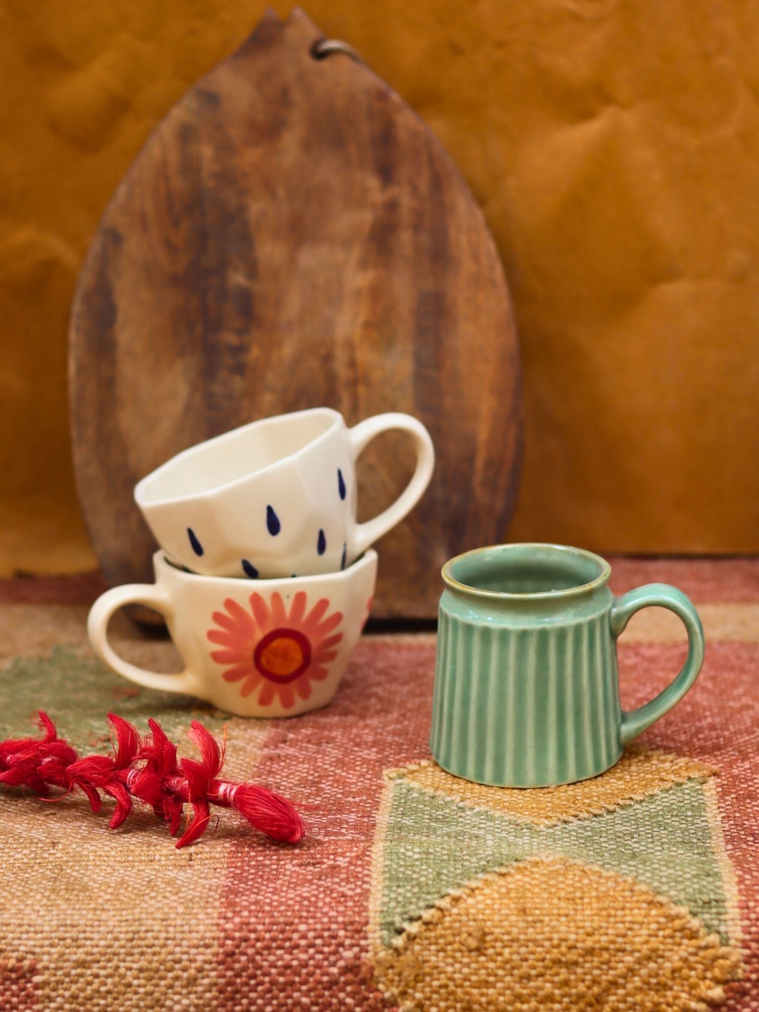 Set of 3 - Coffee Time Mugs combo made by ceramic