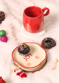 handmade christmas mug with gorgeous joy dessert plate 