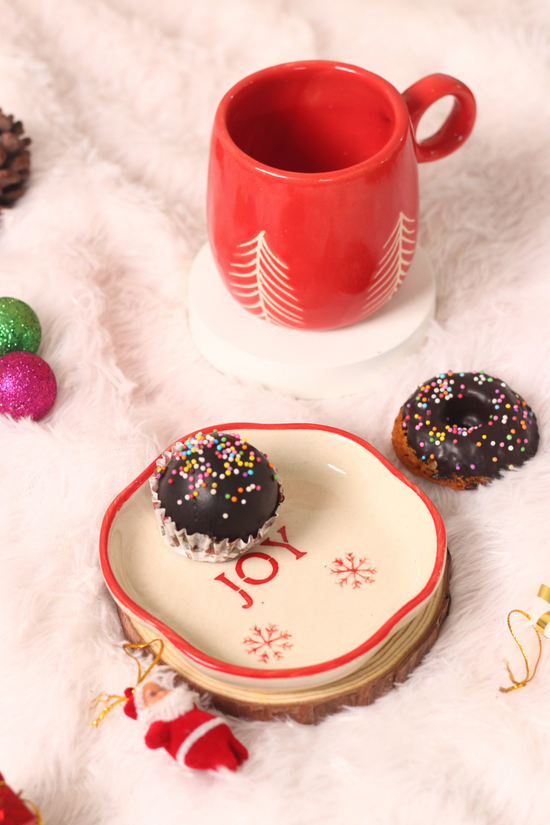 handmade christmas mug with gorgeous joy dessert plate 