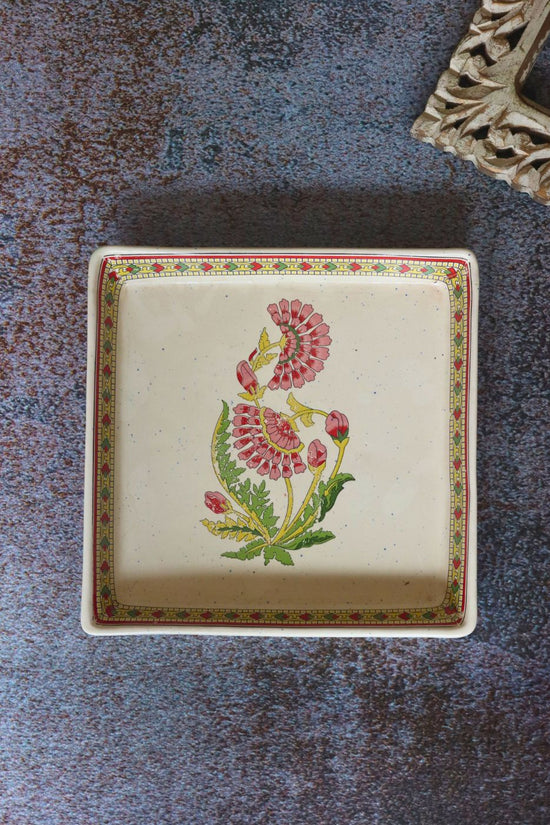 red motif platter set of two combo