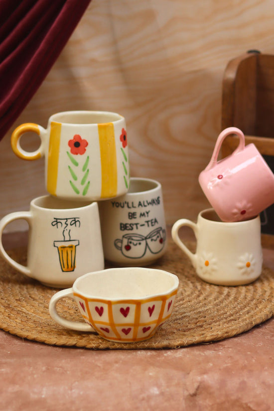 Set of 6 Aesthetic Brew Mugs (for the price of 5) made by ceramic