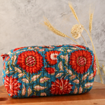 printed toiletry bag red 