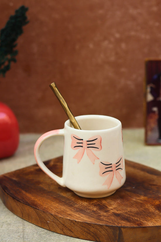 Bow Mug - Pink made by ceramic