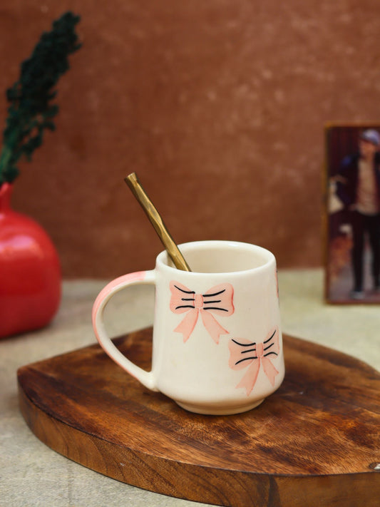 Bow Mug - Pink made by ceramic