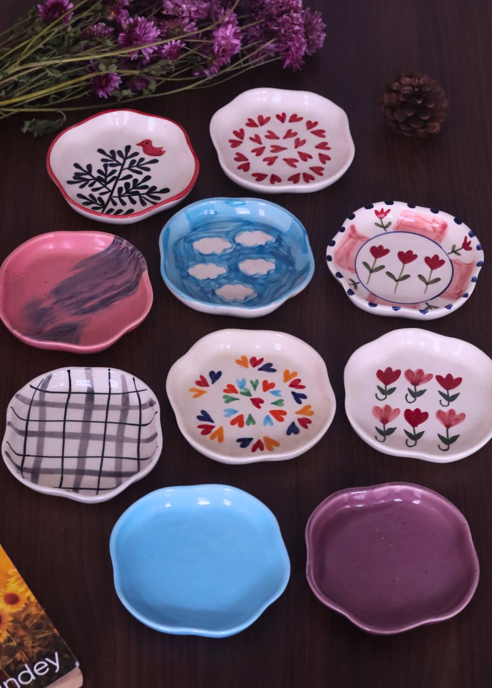 handmade Set of 10 Hotselling Dessert plates (for the price of 7)