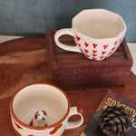 heart & dog mug made  by ceramic 