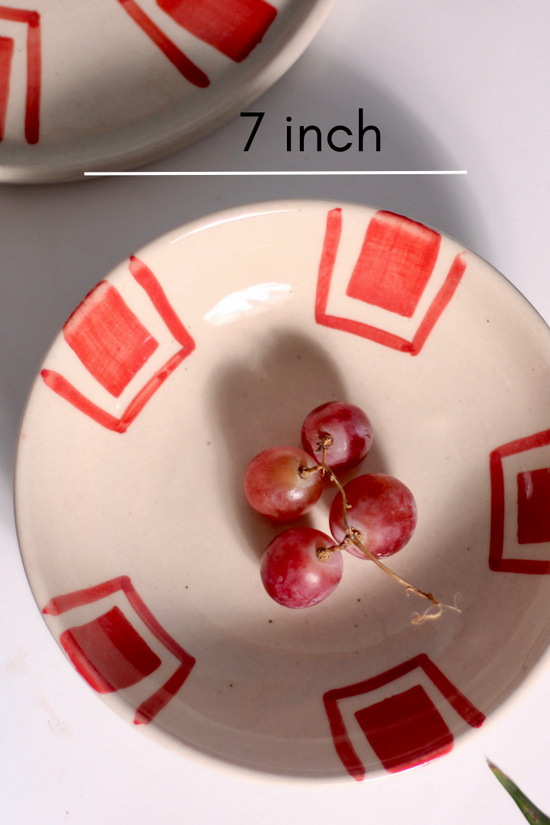 Red brick bowls height & breadth