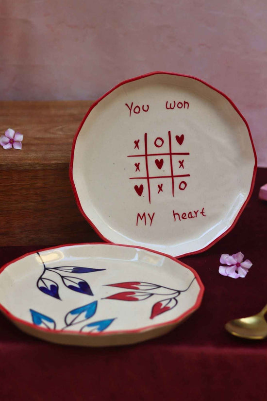 Set of 2 - You won my heart & Petals plate combo