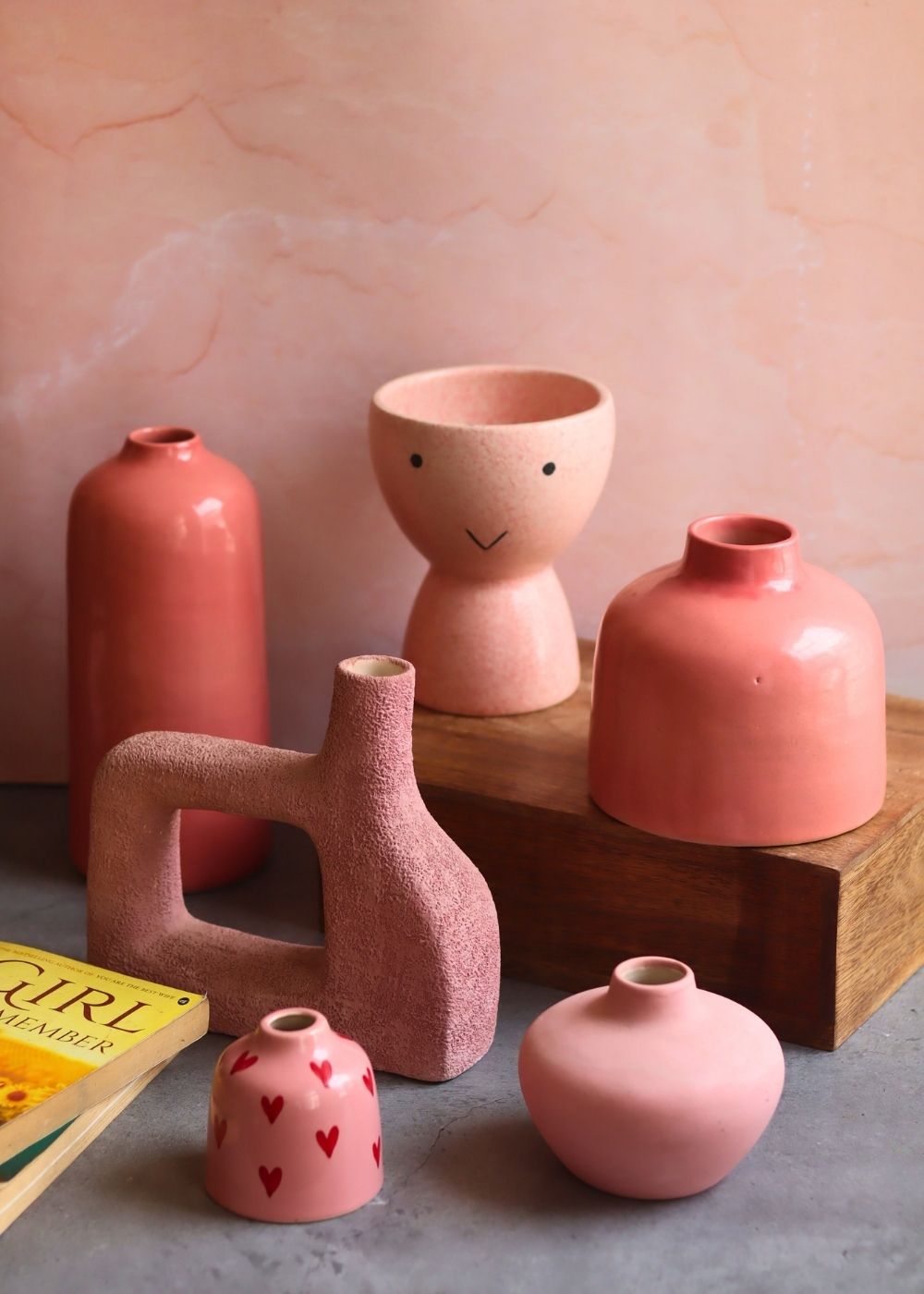 Set of 6 Bloom & Blush Vases (for the price of 5) handmade in India