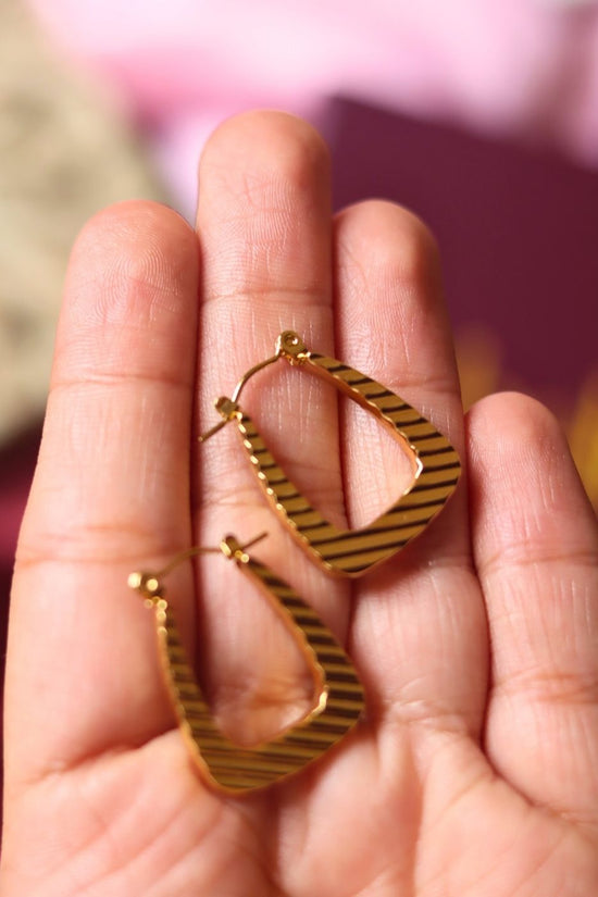 Glittery Gold Layered Drop Earrings