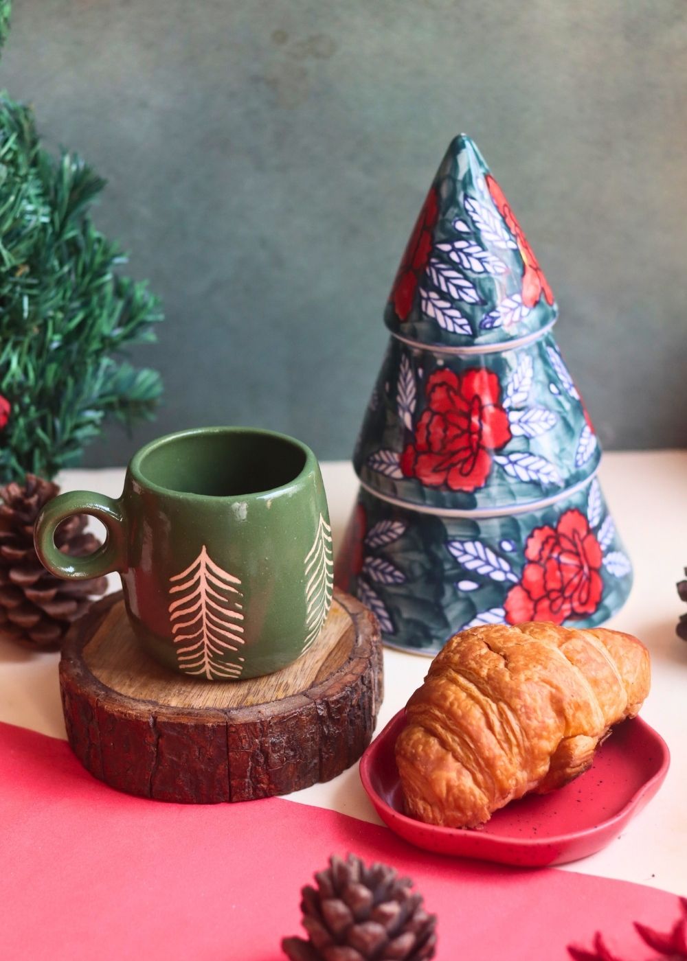 Set of 3 - Holly Jolly Combo made by ceramic