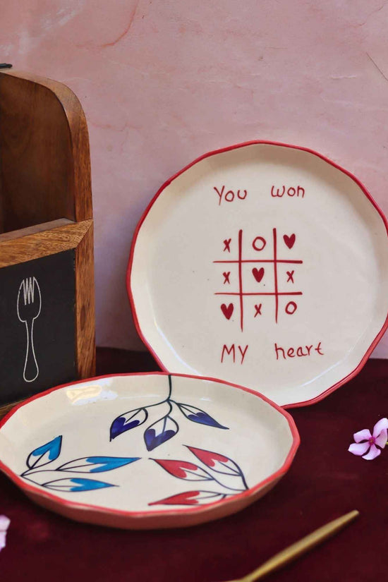 Set of 2 - You won my heart & Petals plate combo