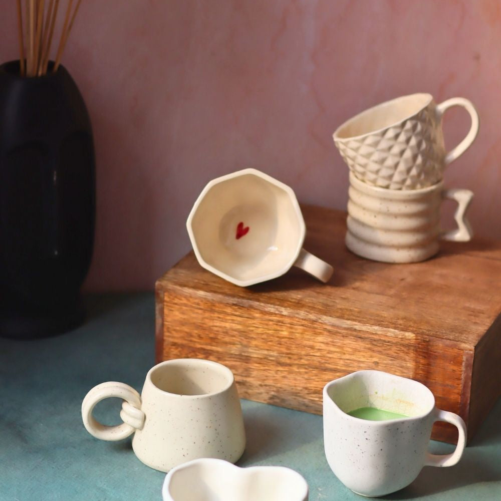 All White Mugs - Set of 6 (For the price of 5) made by ceramic