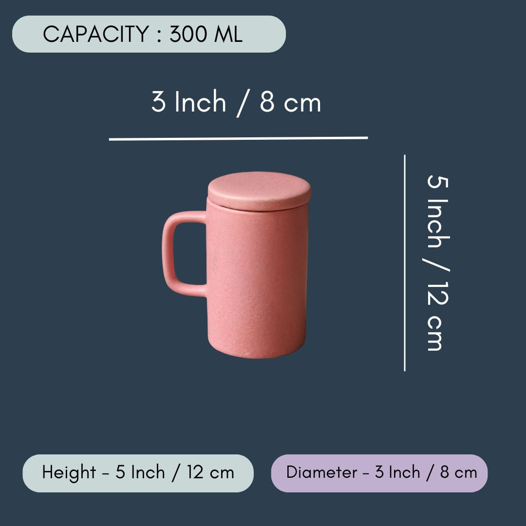 Rosy Pink Mug With Lid