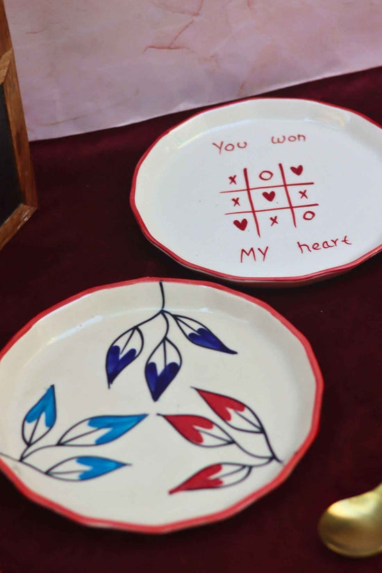 Set of 2 - You won my heart & Petals plate combo