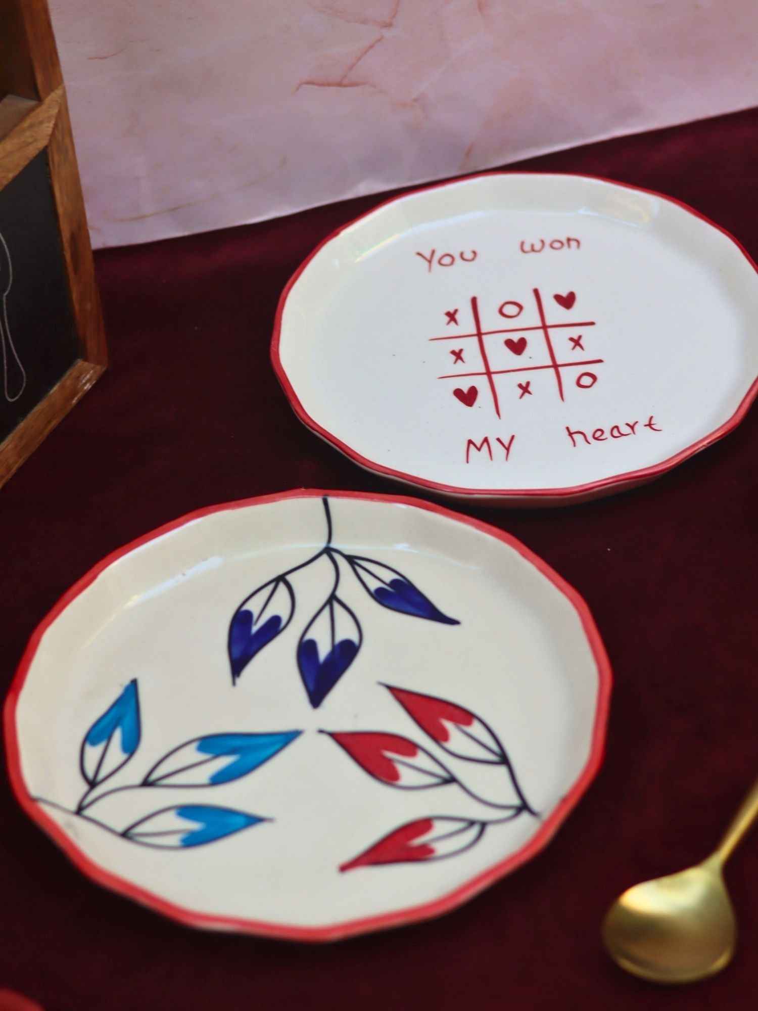 Set of 2 - You won my heart & Petals plate combo