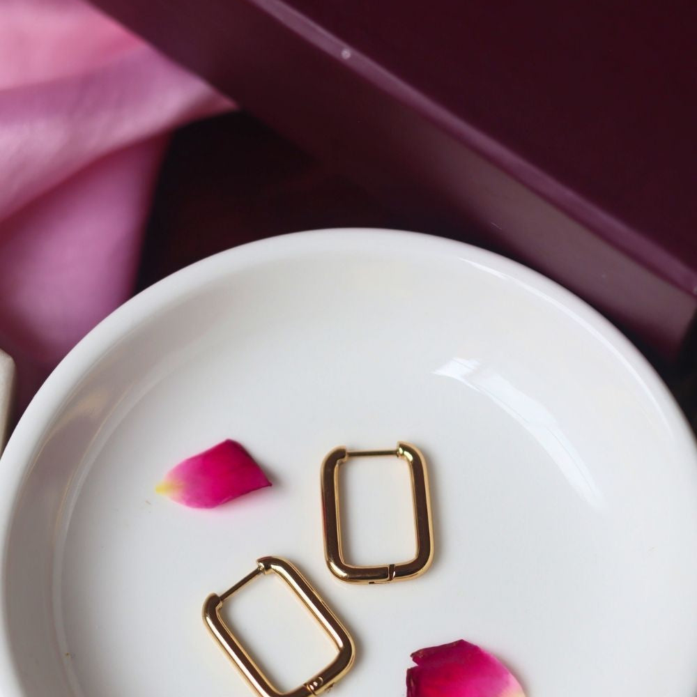 Essential Sqaure Hoops handmade in India