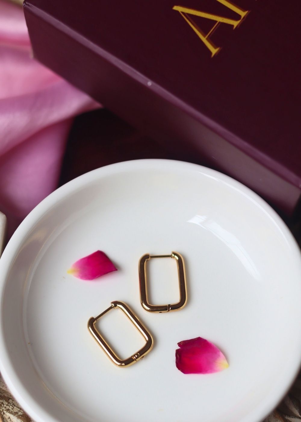 Essential Sqaure Hoops handmade in India