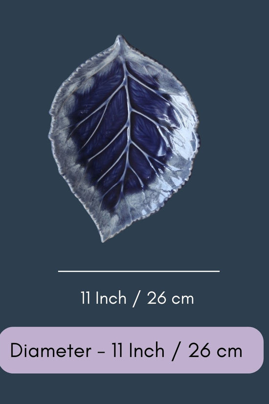 Shades of Blue Leaf Platter