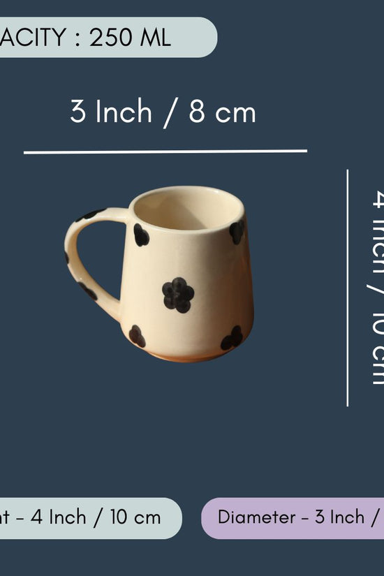 Black Flowers Coffee Mug