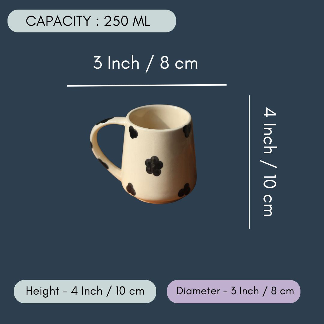 Black Flowers Coffee Mug
