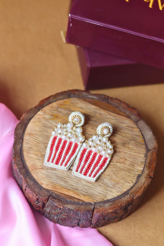 Popcorn Handmade Beaded Earrings handmade in India