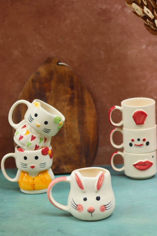 Set of 6 Quirky Face Mugs combo (for the price of 5) with premium quality material
