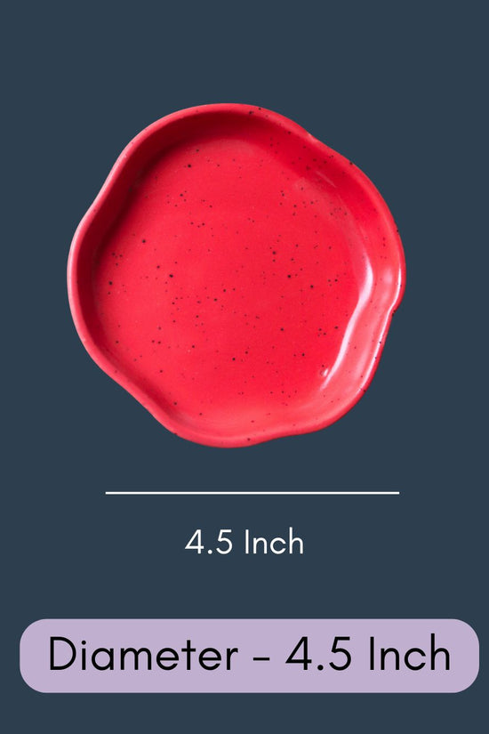 Red Handmade Dessert Plate