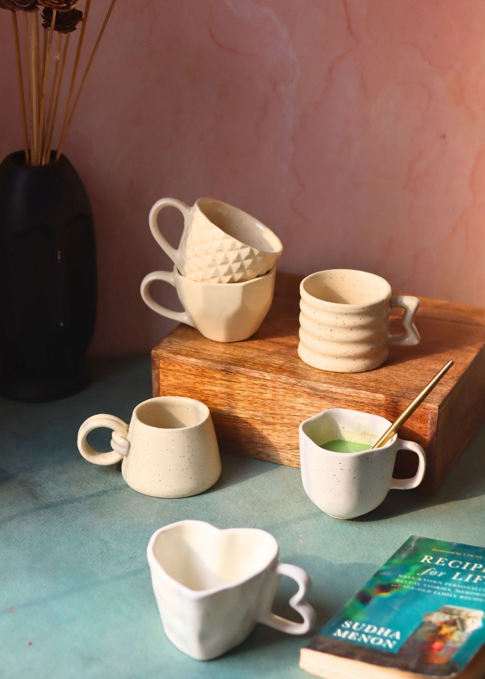 All White Mugs - Set of 6 (For the price of 5) handmade in india