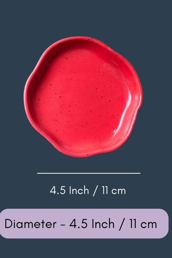Red Handmade Dessert Plate