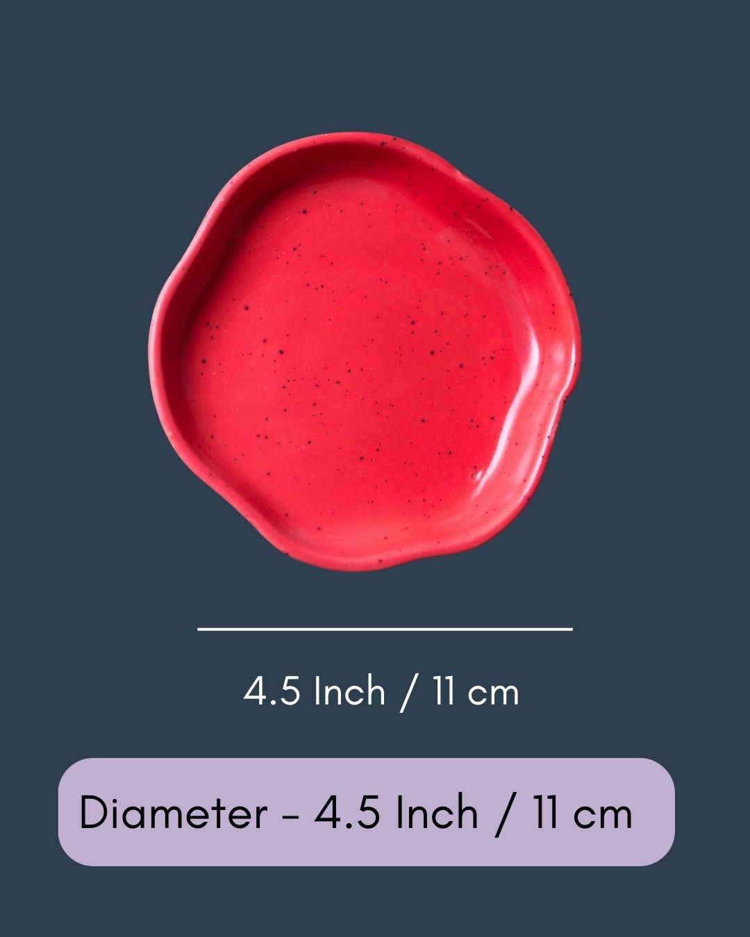 Red Handmade Dessert Plate