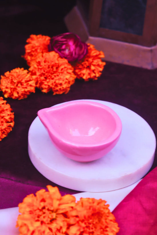 Set of 4 Essential Diwali Diya - Pink with premium quality material