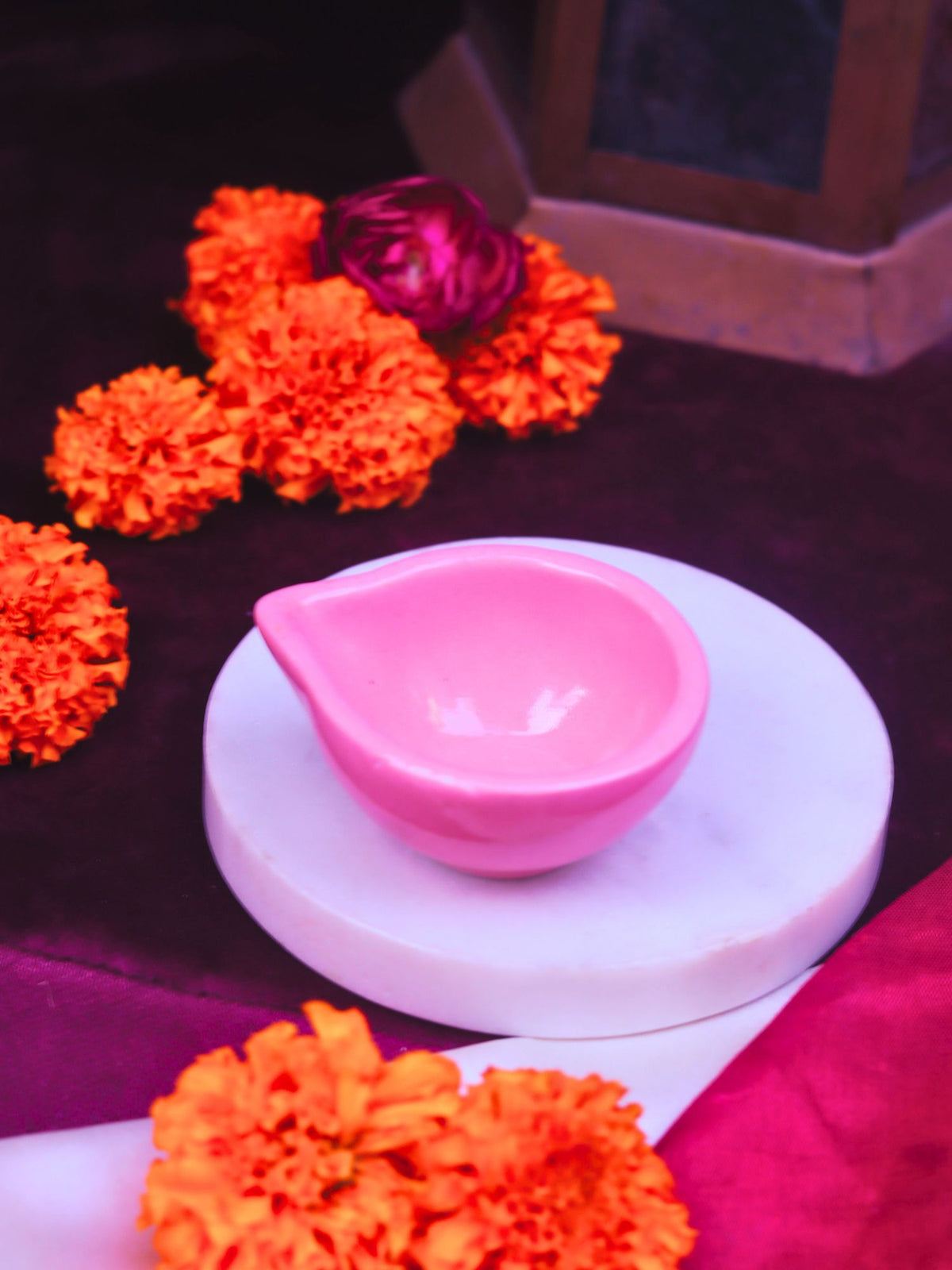 Set of 4 Essential Diwali Diya - Pink with premium quality material