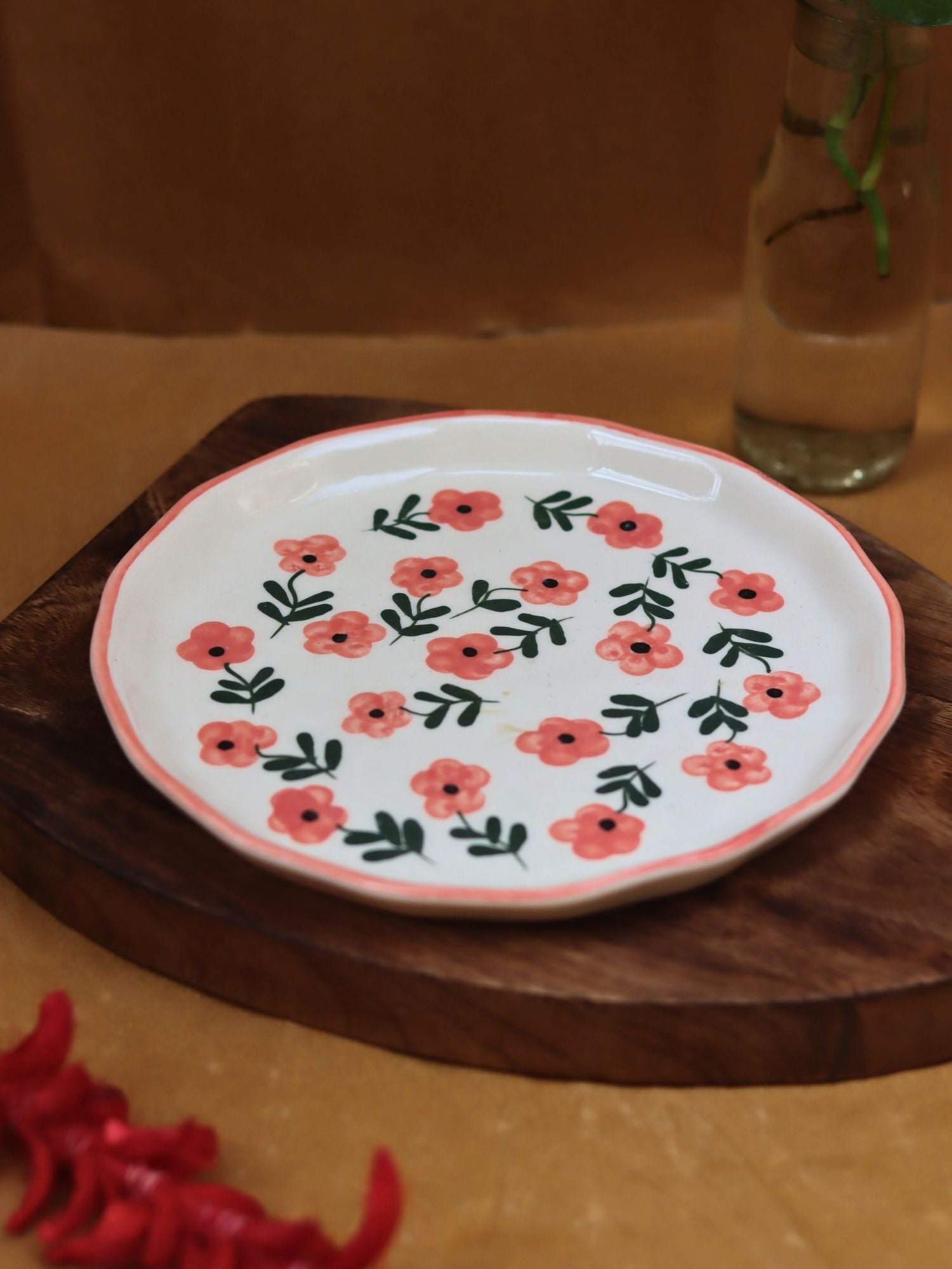 Poppy flower snack plate