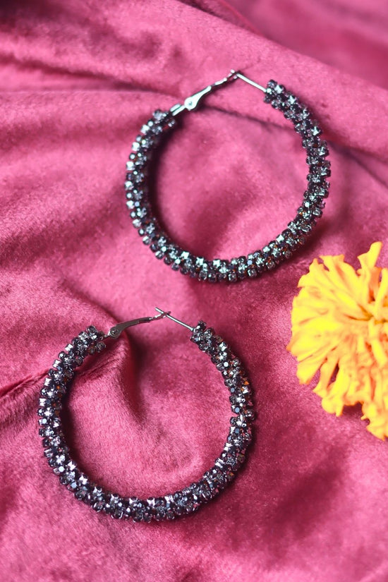 Beaded Black Statement Earrings made with premium quality material