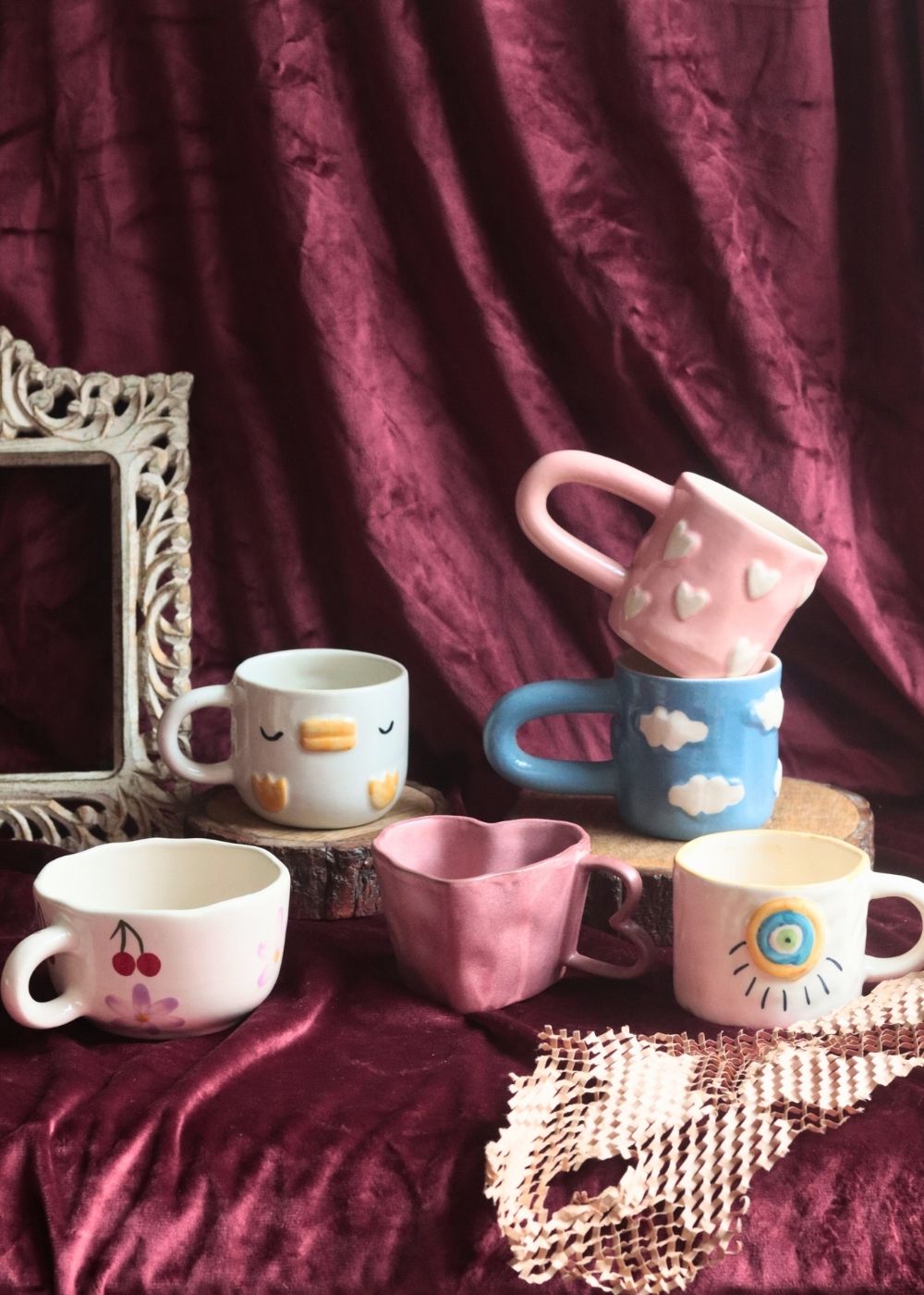 Set of 6 most aesthetic mugs (for the price of 5) made by ceramic